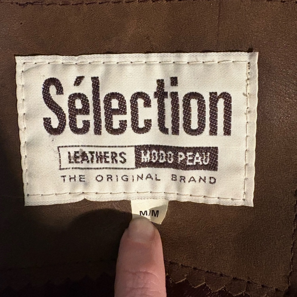 Vintage Brown Leather Jacket Medium Selections - Picture 7 of 10